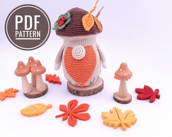 Fall gnomes crochet patterns pdf Forest gnome patterns pdf Garden gnome Amigurumi crochet pattern Gnome patterns Crochet gnomes