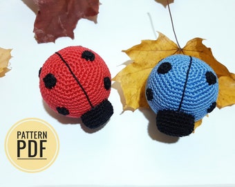 Patrones de crochet mariquita Patrón de crochet amigurumi Patrón de crochet fácil Patrón de peluche de crochet Regalos de mariquita Animales de crochet Animal de peluche