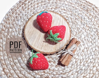 Crochet patterns   Strawberries Amigurumi pattern Crochet strawberry Crochet plushie pattern Crochet plushie pattern Easy crochet pattern