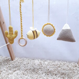 Baby hanging toys Baby gym toys Bumble  bee Crochet baby mobile Crib mobile  Baby activity gym Activity gym toys Baby play gym toys