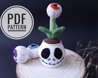 Amigurumi pattern Halloween decor Crochet patterns Halloween plant Halloween pattern Halloween eyeballs  Halloween plush Ukraine sellers