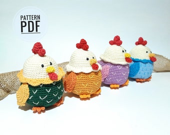 Easter chicken crochet patterns Easter tray decor Easter ornaments Easter table decor Chicken coop decor Easter crochet pattern