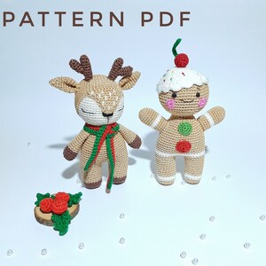 Christmas reindeer Gingerbread man crochet patterns pdf Crochet christmas decoration Christmas crochet patterns