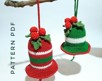 Haakpatronen Kerstbel Kerstornamenten Amigurumi haakpatroon Gehaakte kerstversiering Kersthaakpatronen