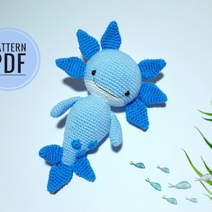 Axolotl crochet pattern Crochet axolotl plush Mexican salamander Amigurumi crochet pattern Crochet toys Сrochet animal pattern Plush pattern