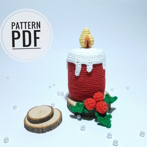 Crochet christmas decoration crochet pattern pdf Christmas candles Christmas crochet patterns Christmas ornaments handmade