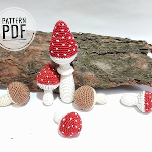 Mushroom crochet pattern Crochet mushroom Mushroom decor Mushroom gift Mushroom decoration Mushroom plush Pretend play Plush pattern