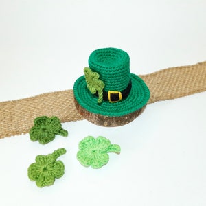 Mini Kabouterhoed haakpatronen St Patricks dag decor Amigurumi haakpatroon St Patricks dag ornament afbeelding 3