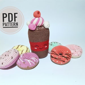 Crochet patterns Christmas hot cocoa Crochet donut Christmas mug Amigurumi crochet pattern Crochet mug Kawaii decor Hot chocolade