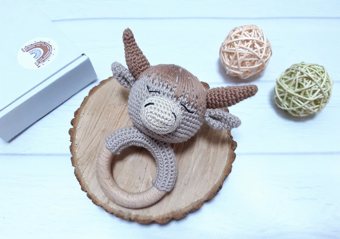 Baby Rattle Highland Cow Congratulations Pregnancy Gift Gender Reveal ...