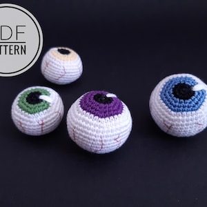 Halloween eyeballs Crochet patterns Halloween pattern Halloween decoration Halloween decor  Amigurumi pattern Spooky season Halloween plush