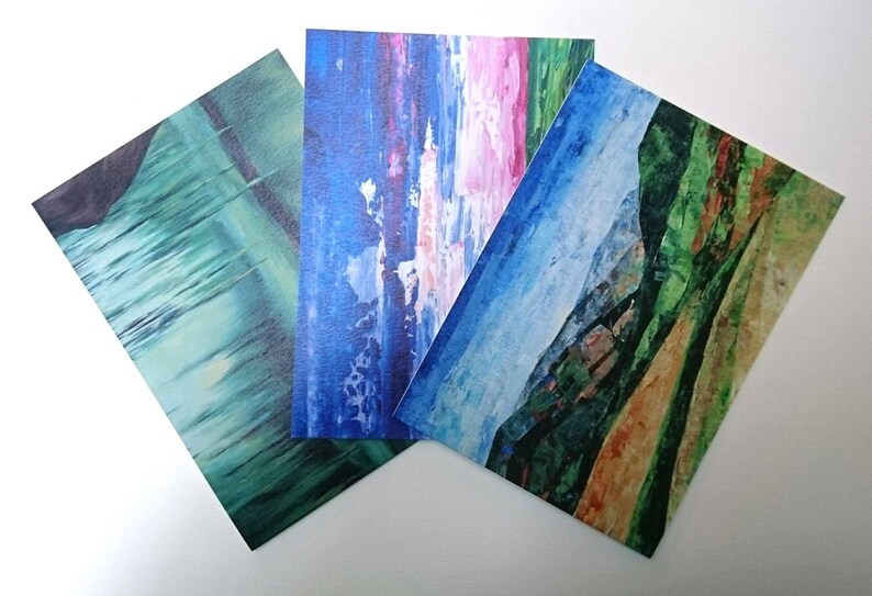 Set of 3 Landscape Blank Greeting Cards. Fine Art Notecards. Etsy