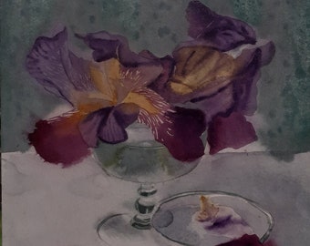 Bouquet d'iris à l'aquarelle