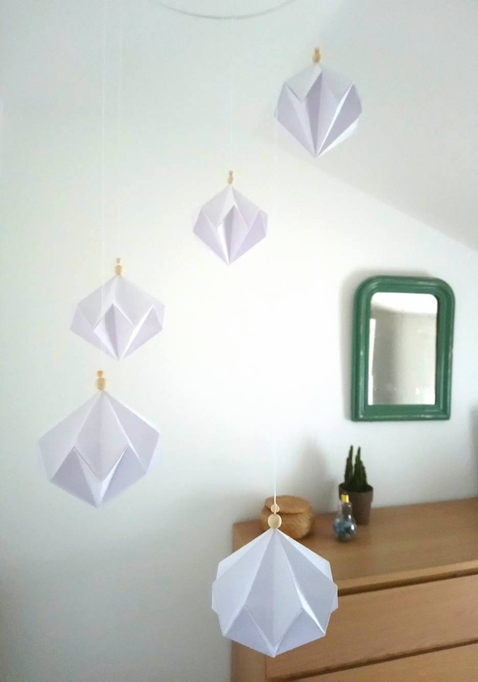 Mobile en Origami Diamants Blancs 