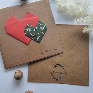 Carte de voeux " I LOVE YOU " en origami