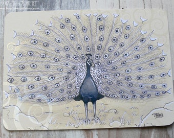 Card "Peacock" with spot varnish (10,5 x 14,8 cm)