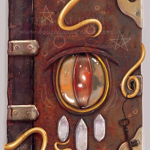 Illustrated fabric coupon &quot;Grimoire&quot; - Velvet, waterproof fabric