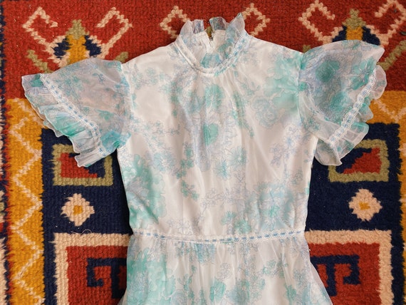 1970’s pastel dress / 70’s floral summer dress / c