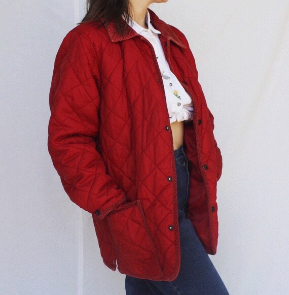 Vintage patchwork quilted coat with corduroy colla