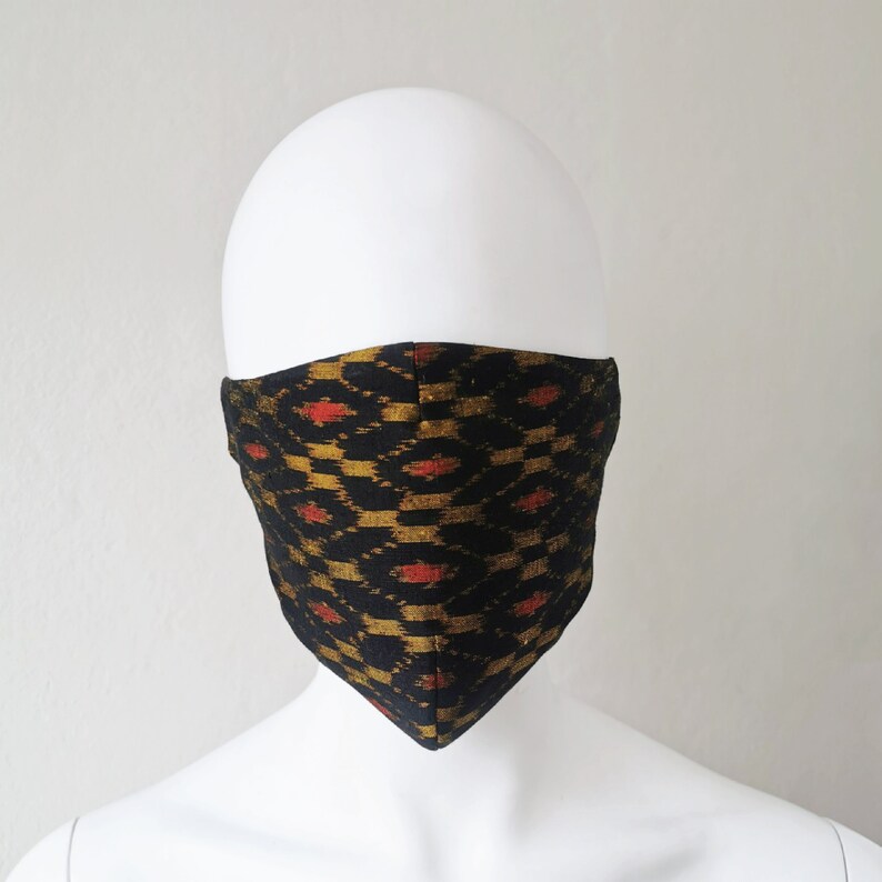Unique Handwoven Ikat Silk Face Mask 3 Layers With Nose Wire Etsy