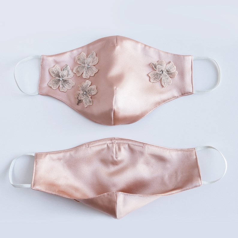 Silk Satin Face Mask 4 Layers with Nose Wire/ Natural Silk Etsy