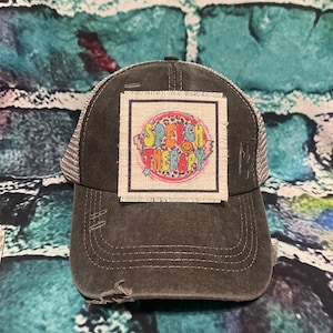 Speech therapy patched ponytail hat #1 | teacher gift | teacher life | students | school time hat | slp life | speech pathologist life hat