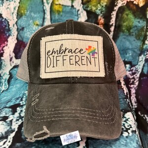 Embrace different autism ponytail hat | gift for autism mom | autism mama gift | autism acceptance | different is beautiful | awareness