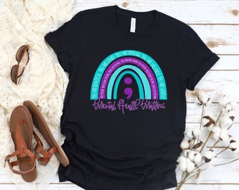 Mental health matters (rainbow) tshirt | Suicide Prevention Shirt | Suicide Awareness Shirt | Mental Health | You Matter Rainbow Tee