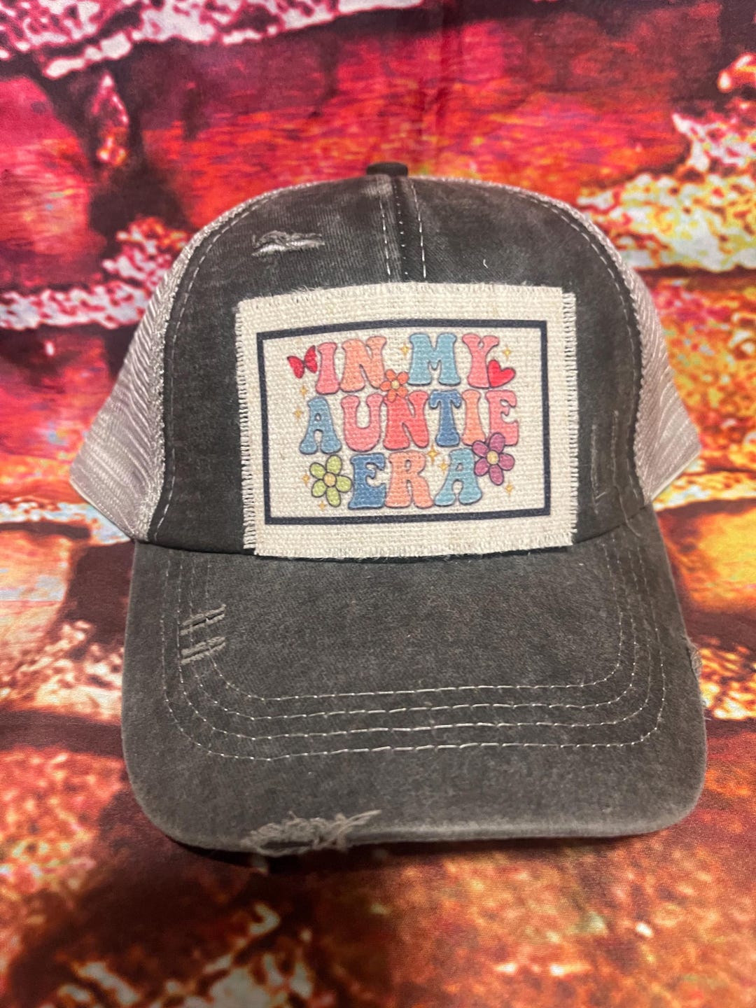 In My Auntie Era Patched Ponytail Hat | Gift for Aunt | Aunt Hat | Aunt ...