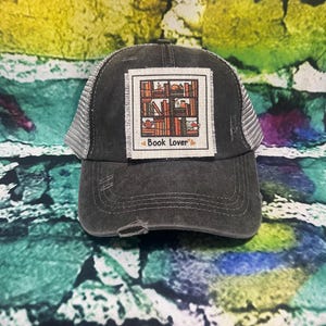 Book lover patched ponytail hat | gift for reader | Mothers Day Gift | reader patched hat | book lover | one more chapter