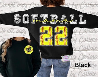 softball mama (stretched) sweatshirt | personalized softball mama crewneck | personalized sport mom gift | mothers day gift