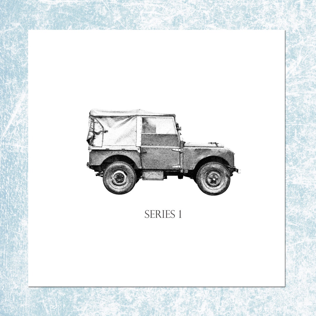 Vintage Land Rover Series 1 Note Card: Black & White Graphite Design - Etsy