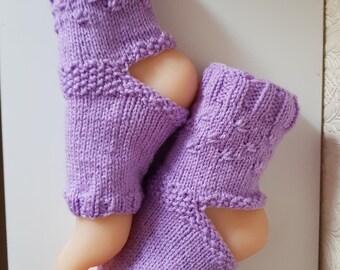 Hand Knit Wool Yoga Socks: Toe-less Pilates Barre Socks