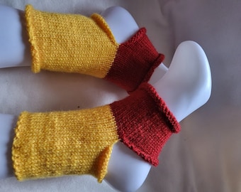 Hand Knitted Yoga Socks: Toeless Non-Slip Ankle Warmers