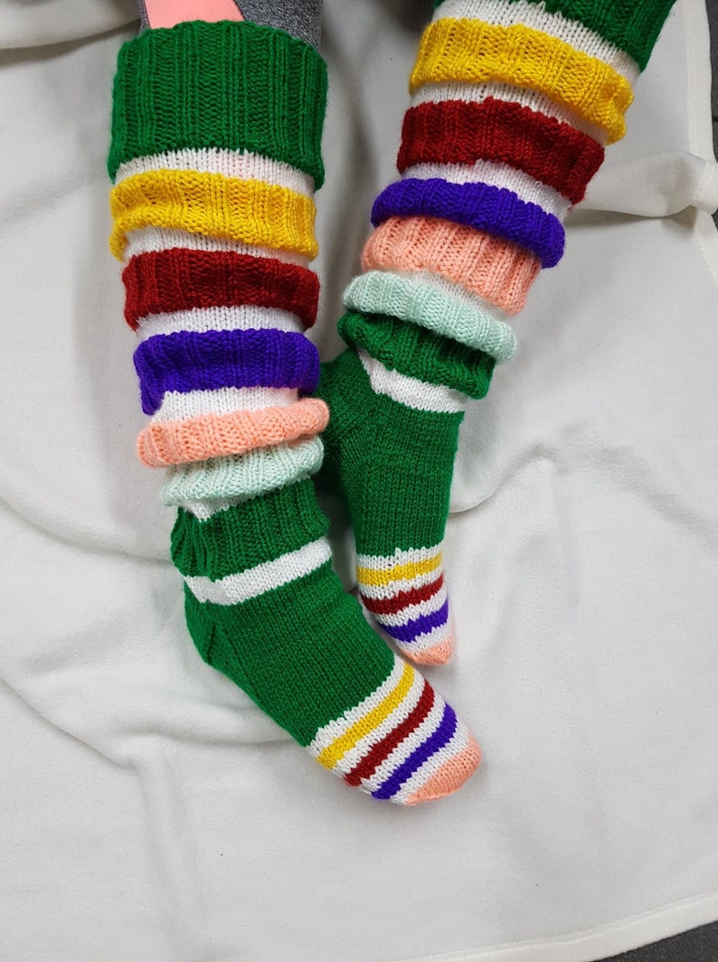 Knitted Long Socks Women's Over the Knee Socks, Knitted Boot Socks