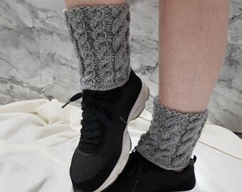 Winter Women Knit Fluffy Faux Fur Boot Cuffs Toppers Ankle Leg Warmers Socks UK