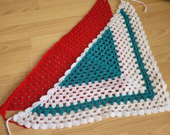 Handmade Crochet Bandana/ Cotton Bamboo Triangle  Bandana