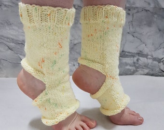 Hand Knit Wool Yoga Socks: Toe-less Pilates Barre Socks