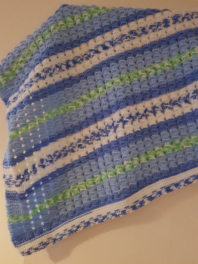 Hand Knitted Baby Blanket Handmade Wool Blanket Knitted Etsy
