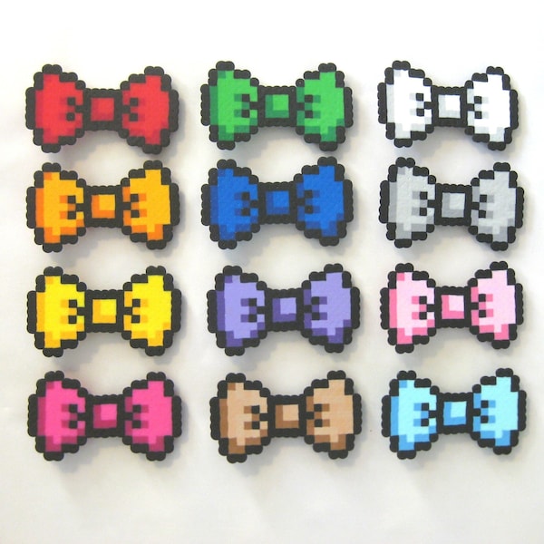 Wearable 8-Bit Inspired Perler Pixel Bows