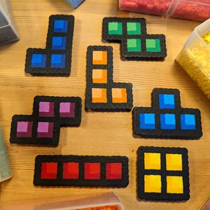 Tetromino Perler Pixel Art Magnets