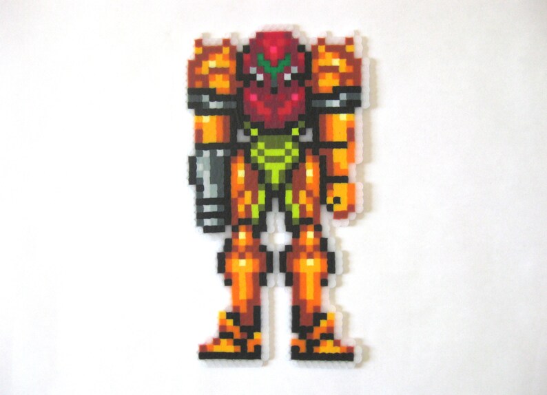 Samus Aran Perler Pixel Art