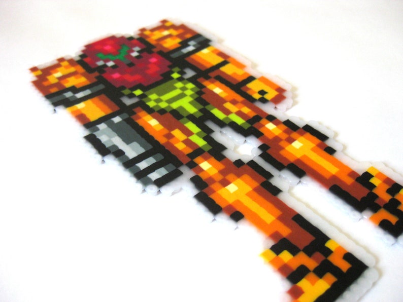 Samus Aran Perler Pixel Art
