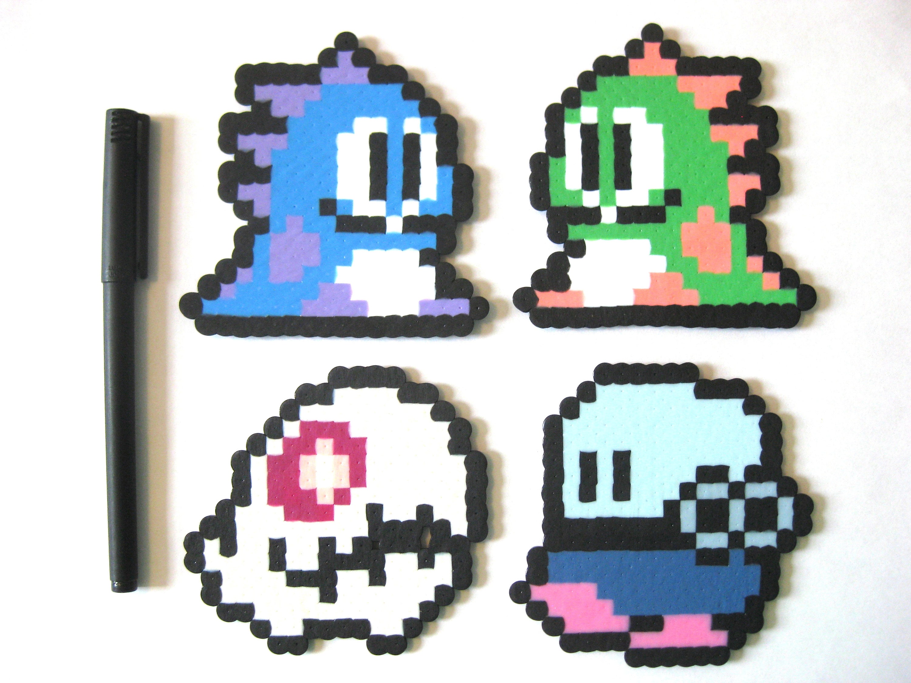 Bubble Bobble Perler Pixel Art with magnet option -  Portugal