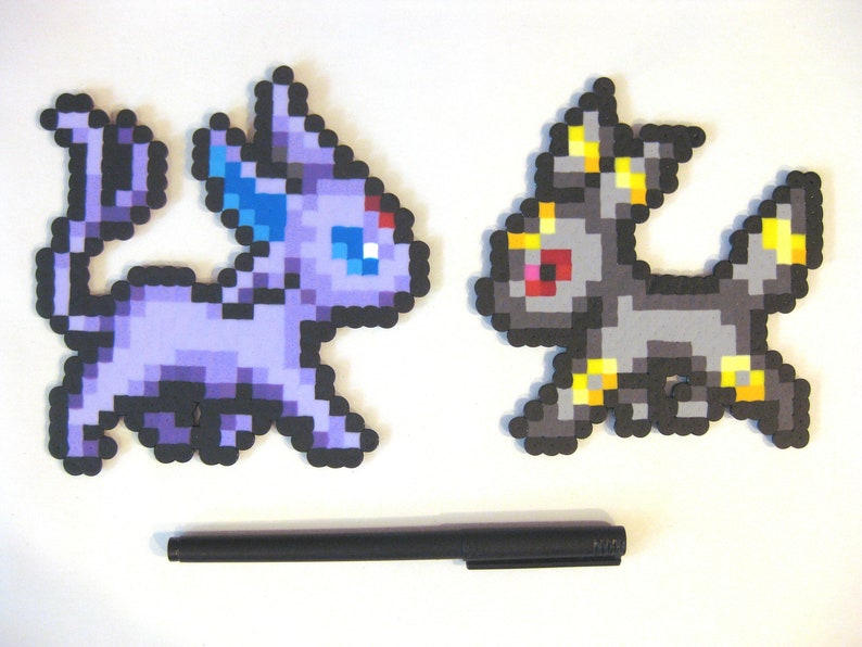 Espeon and Umbreon Perler Pixel Art - Etsy