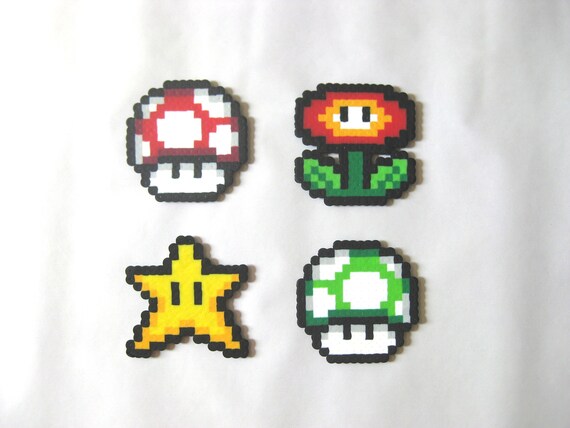 Super Mario Power Up Perler Pixel Art Etsy Super Mario Power Up Perler Pixel Art Etsy