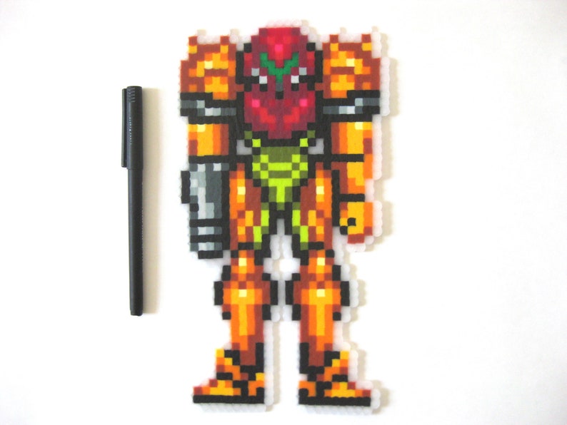 Samus Aran Perler Pixel Art