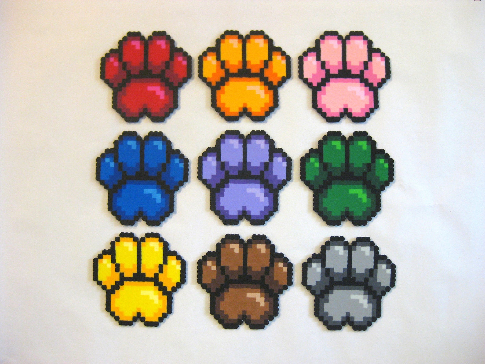 Paw Print Perler Pixel Art Etsy