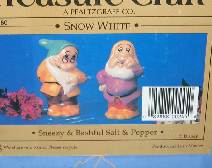 Sneezy and Bashful Ceramic Salt and Pepper set