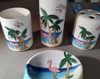 Flamingo Ceramic Bath Set